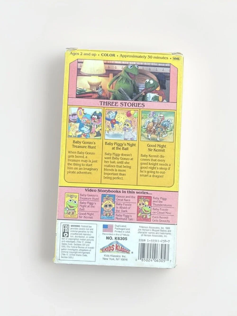Muppet Babies Video Storybook Three Stories VHS 1988 Jim Henson.
